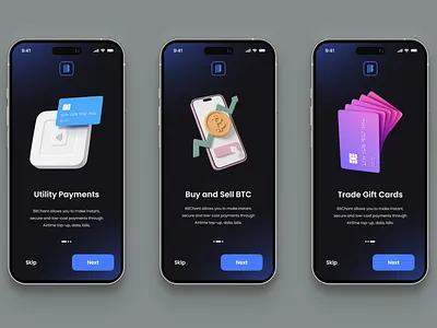 Bitchant - Onboarding Screens authentication onboarding signup ui uidesign