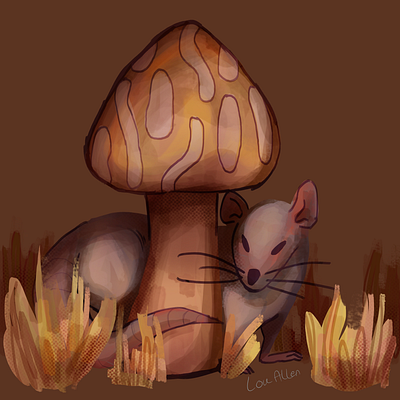 Mushroom Rat art design digital art illustration procreate