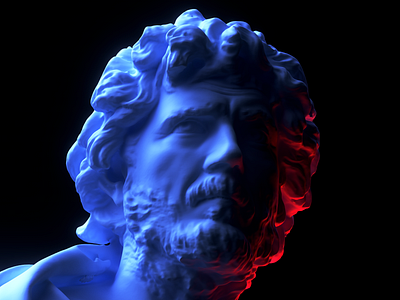 Bust of a Barbarian in some neo-noir light 3d 3dillustration abstract c4d cinema4d graphic design illustration neo noir render