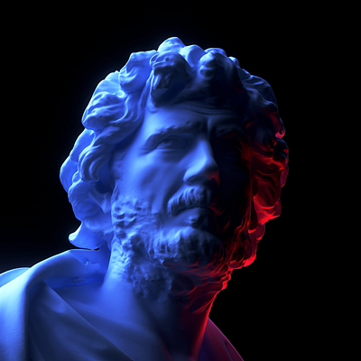 Bust of a Barbarian in some neo-noir light 3d 3dillustration abstract c4d cinema4d graphic design illustration neo noir render