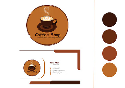 Coffee Shop logo and business card sample 2d flat design adobe illustrator adobe photoshop branding design graphic design illustration logo ui vector
