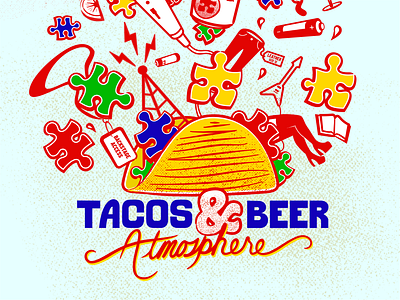 Book Cover - Tacos & Beer Atmosphere design graphic design illustration vector