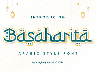 Basaharita - Arabic Style Font advertising arabic arabic font banner book brand branding calligraphy children font islamic kids monoline playful poster quotes ramadan ramadan font script typeface