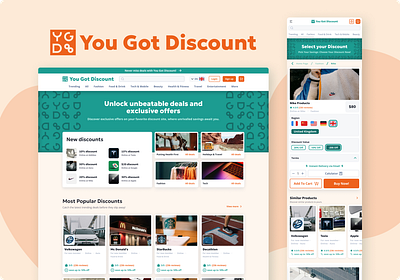 You Got Discount · UX/UI Design account page cart page e commerce gosho gosho.fr gosho.studio home page landing page mobile app modal page product page responsive responsive design ui ui design uiux design ux design uxui design website you got discount