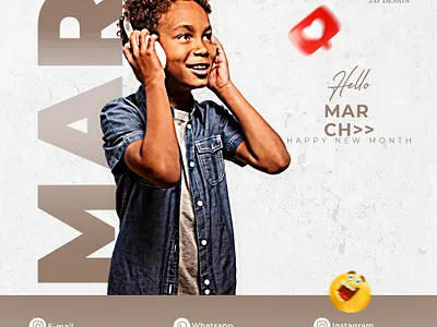 March branding design graphic design illustration logo social media post design