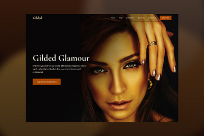 Hero Section - Gilded Glamour (concept design) concept design figma graphic design hero section typography ui webdesign