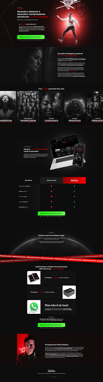 Página de vendas | Manipulando mentes design elementor figma landing page pagina pagina de vendas webdesign wordpress