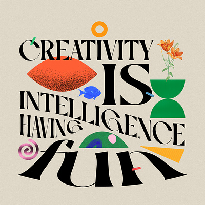 Creativity is Intelligence Having Fun vibrant design