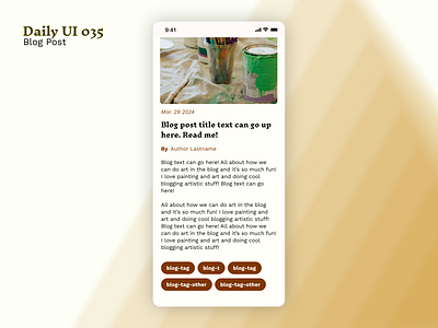 Daily UI 035: Blog Post dailyui design figma mobile ui uidesign