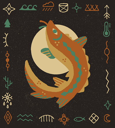 Lake Sturgeon graphic design illustration