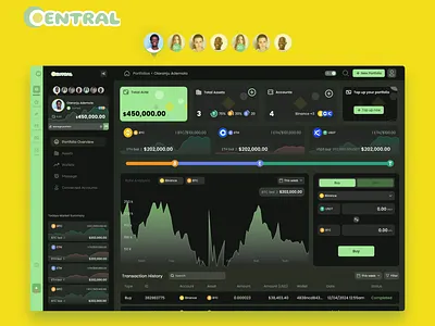 Central branding crypto finance interaction design investment ui design user flow ux design