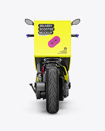 Download Electric Delivery Scooter Mockup - Back View mockup kit