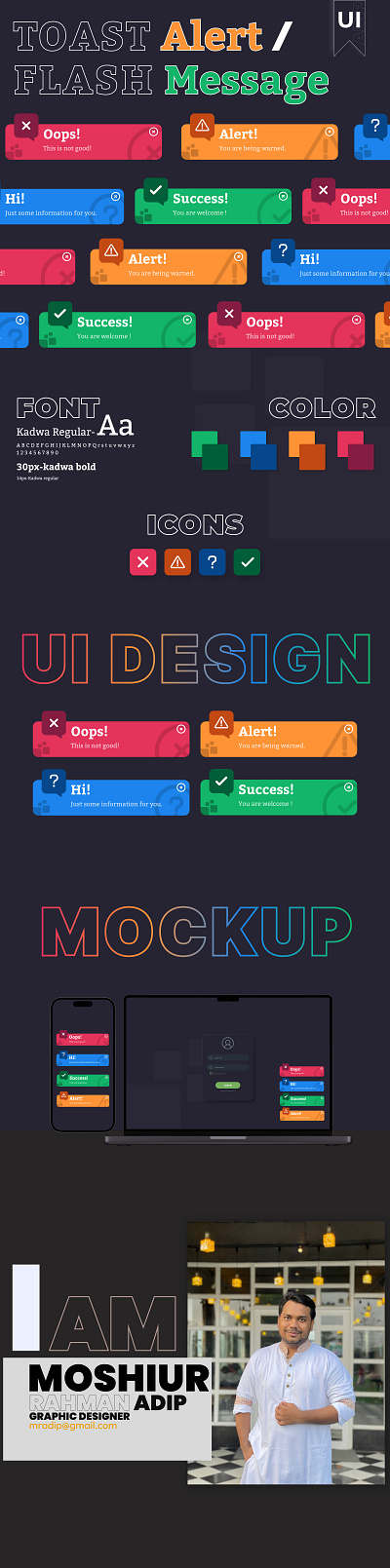 Toast Alert / Flash flash notification toast alert ui design