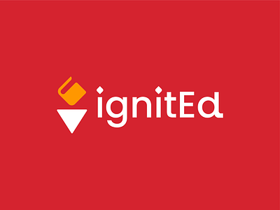 ignitEd beacon blaze book branding duidance edtech education firebrand flame guide ignition illuminate knowledge learning light logo reading story torch wisdom