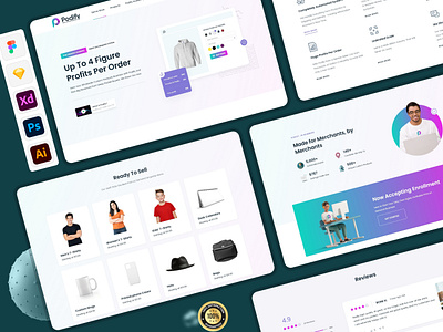 Podify : Store design for drop-shipping company branding design figma graphic design shopify ui ux web design