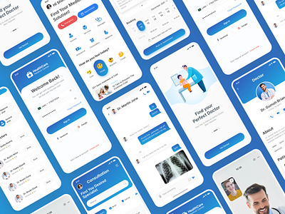 Hospital Mobile App Design agency app design appointment chats colorful ui consultation doctor doctor app doctor appointment doctor consultation app doctor mobile app figma design hospital app hospital mobile app medical app medical mobile app mobile app uiux video call vinomind