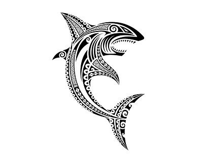 Shark Maori Tattoo design graphic design illustration maori polynesia shark tattoo vector