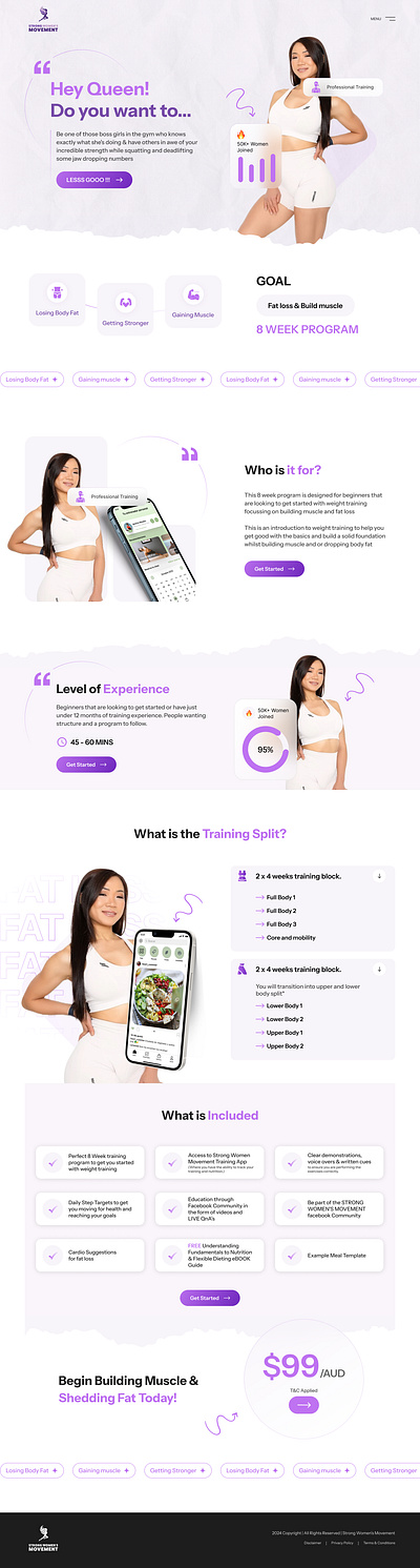 Leadpages Design Inspiration Fitness Women clean design design design inspiration fitness brand fitness landing page fitness website inspiration landing page design inspiration leadpages minimalistic design uiux website design inspiration women fitness coach