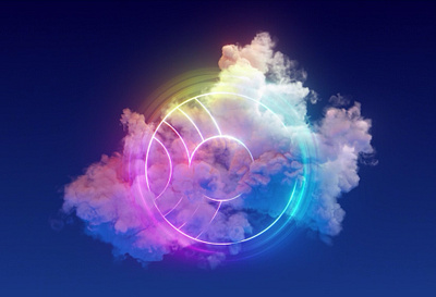 Logo Cloud 3d animation cinema 4d cloud houdini logo minimal neon volumes volumetric