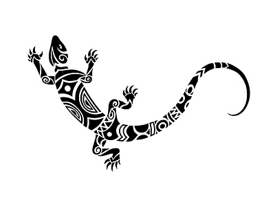 Lizard Maori Tattoo Style design graphic design illustration lizard maori polynesia tattoo vector