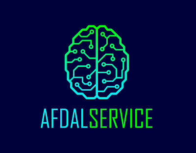 Logo for Afdal Service brain branding design graphic design logo vector