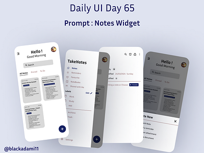 Daily UI Day 65 Notes Widget dailyui