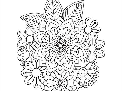 Mehndi Flower Coloring Page for Adult adult coloring book adult coloring page coloring book coloring page design drawing flower flower coloring book flower coloring page graphic line art