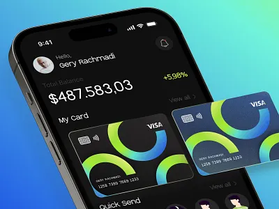 Fundify - Mobile Banking App app bank banking bankingmobileapp business clean creditcard darkmode finance financeapp fintech interface ios minimal mobile app transaction ui uiux ux wallet