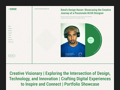 Personal Portfolio Website Design Concept - Header aesthetic design dribbble figma inspiration landing page landingpage design minimal minimalist modern own branding personal portfolio ratul ui ui uiux ux visual design web design website website design