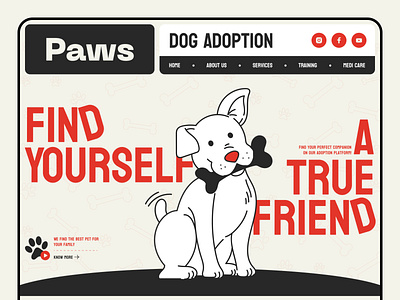 Paws — Dog Adoption Centre branding design graphic design illustration logo typography ui vector