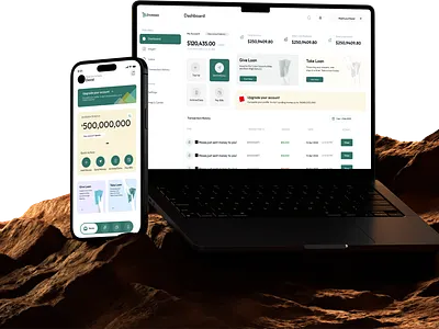 Invessa - P2P Lending App Dashboard 3d design mobile mockup ui ux