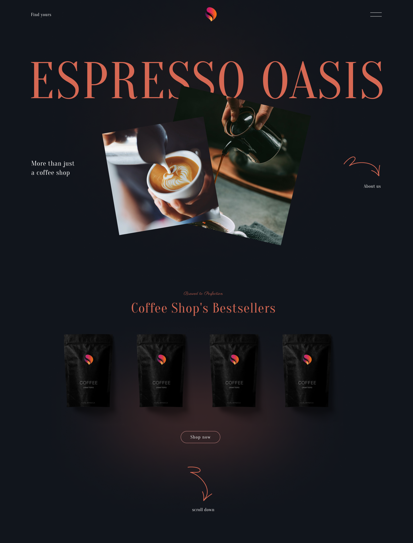 Example of Coffee Shop Hero Design