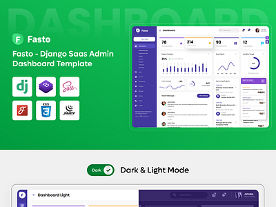 Fasto - Django Saas Admin Dashboard Template admin dashboard admin panel branding creative dashboard template design django illustration logo product design saas social media marketing template ui uiux user experience user interface web web design website