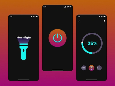 Flashlight App app design app ui design mobile app design mobile interface mobile ui ui