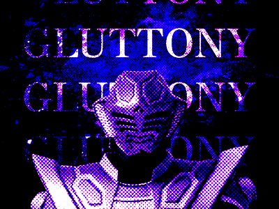 #NGERANDOM Ouja (Gluttony from Seven Deadly Sins) abstract design gradient graphic design halftone kamen rider noise