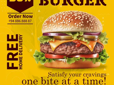 Burger 50% Discount advertisment bund burger cheese