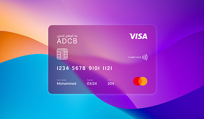 Glassy Credit Card 3d adcb banks credit card glassy glassy card glassy effect logo ui ui design