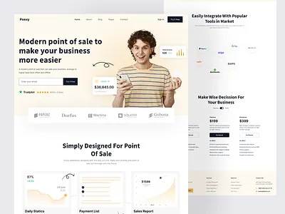Point of Sale Landing Page branding design homepage hossain mahmud mahi landing landing page landingpage point of sale pos retail ui uidesign uiux ux web web design web ui webdesign website website design