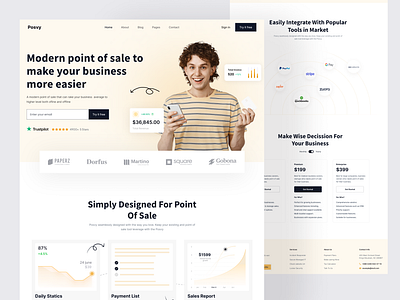 Point of Sale Landing Page branding design homepage hossain mahmud mahi landing landing page landingpage point of sale pos retail ui uidesign uiux ux web web design web ui webdesign website website design