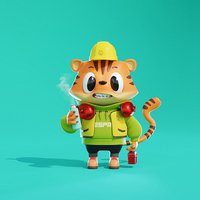 El Tigre 3d animals animation cartoon character design childrens book coffee demolition funny happy illustration lunch motion graphics work work hard