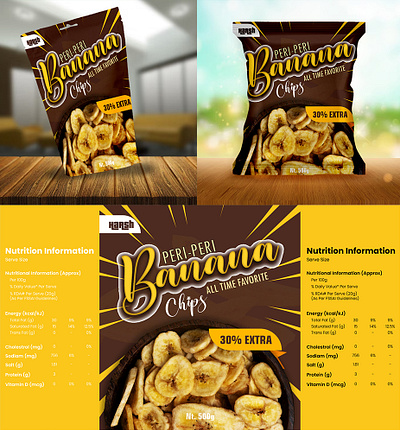 Banana Chips package Design advertisement banana chips design graphic design illustration package photoshop