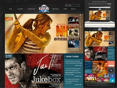 Eros Entertainment Homepage bootstrap creative website branding clean website cleandesign design digital agency website eros entertainment graphic design interactive website product design ui ui design user interface ux design uxui design zeeshantejani