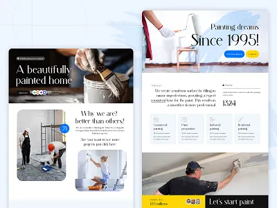 Pintoria – Painting Service & Handyman Industry Webflow Template painter painting renovation repair responsive responsivedesign uiux wall paint webflowtemplate