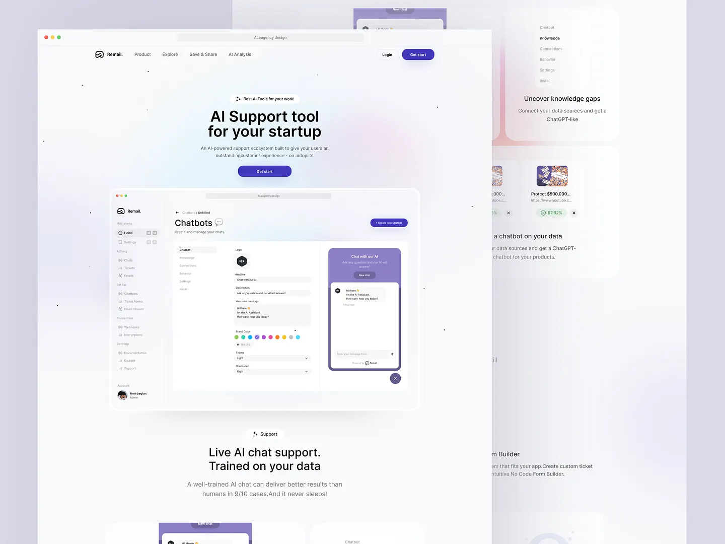 Stunning Hero Image Section for Remail UI Design