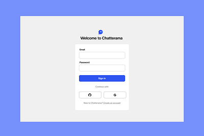 Chatterama Sign up page ui