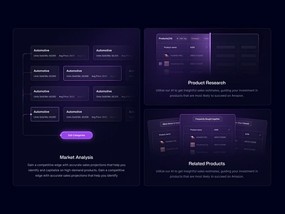 Bento Cards ai website bento cards bento grids dark theme figma illustration saas ui ux web design website