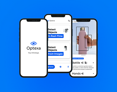 Optexa - Assistant for visually impaired people app design screen design ui design ui ideas uiux ux design