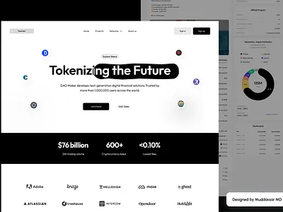 Dark Aura: Tokanizer UI/UX app ui design application design creative ui design dashboard design design landing page design ui