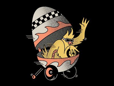 🐣🏎️ chick chicken design doing just fine doodle drawing easter egg graphic design illustration lettering logo typography vector