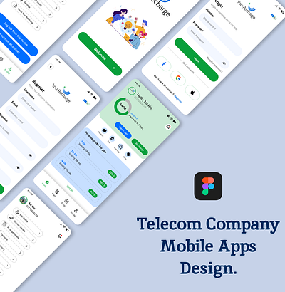 Telecom Company Mobile Apps Design. app design branding design figma design graphic design illustration logo mobile mobile app ui ux